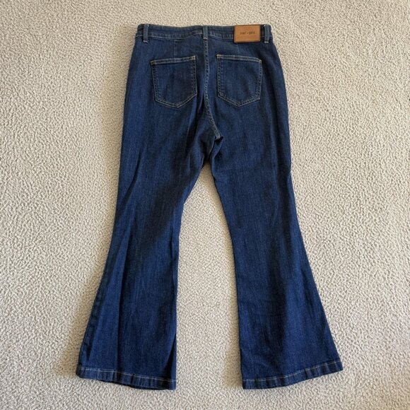 Saint + Sofia Jeans Blue Flare Front Pocket Stretch Denim Pants - Picture 2 of 11